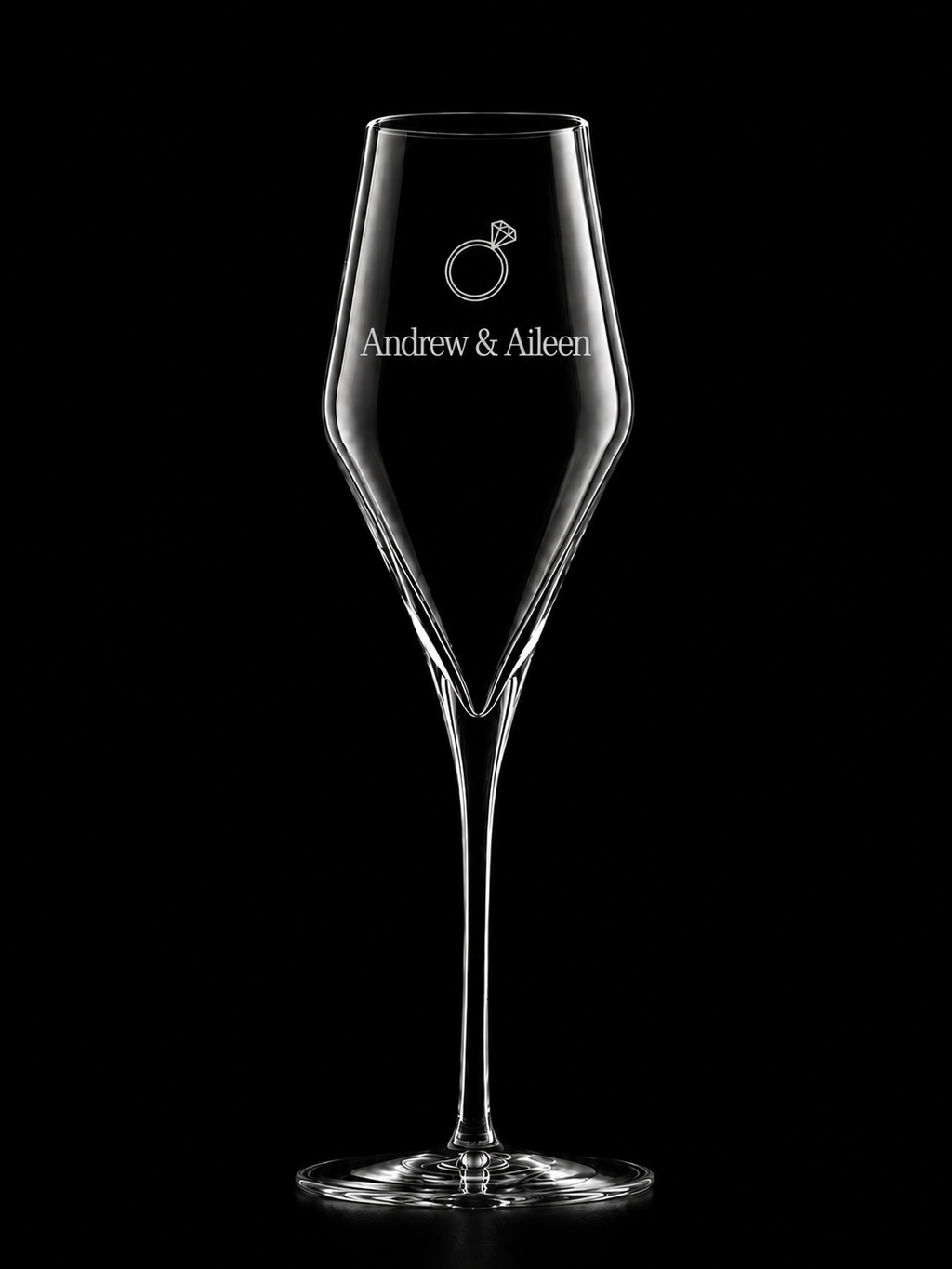Engraved Engagement Champagne Glasses – Set of 2 Quatrophil