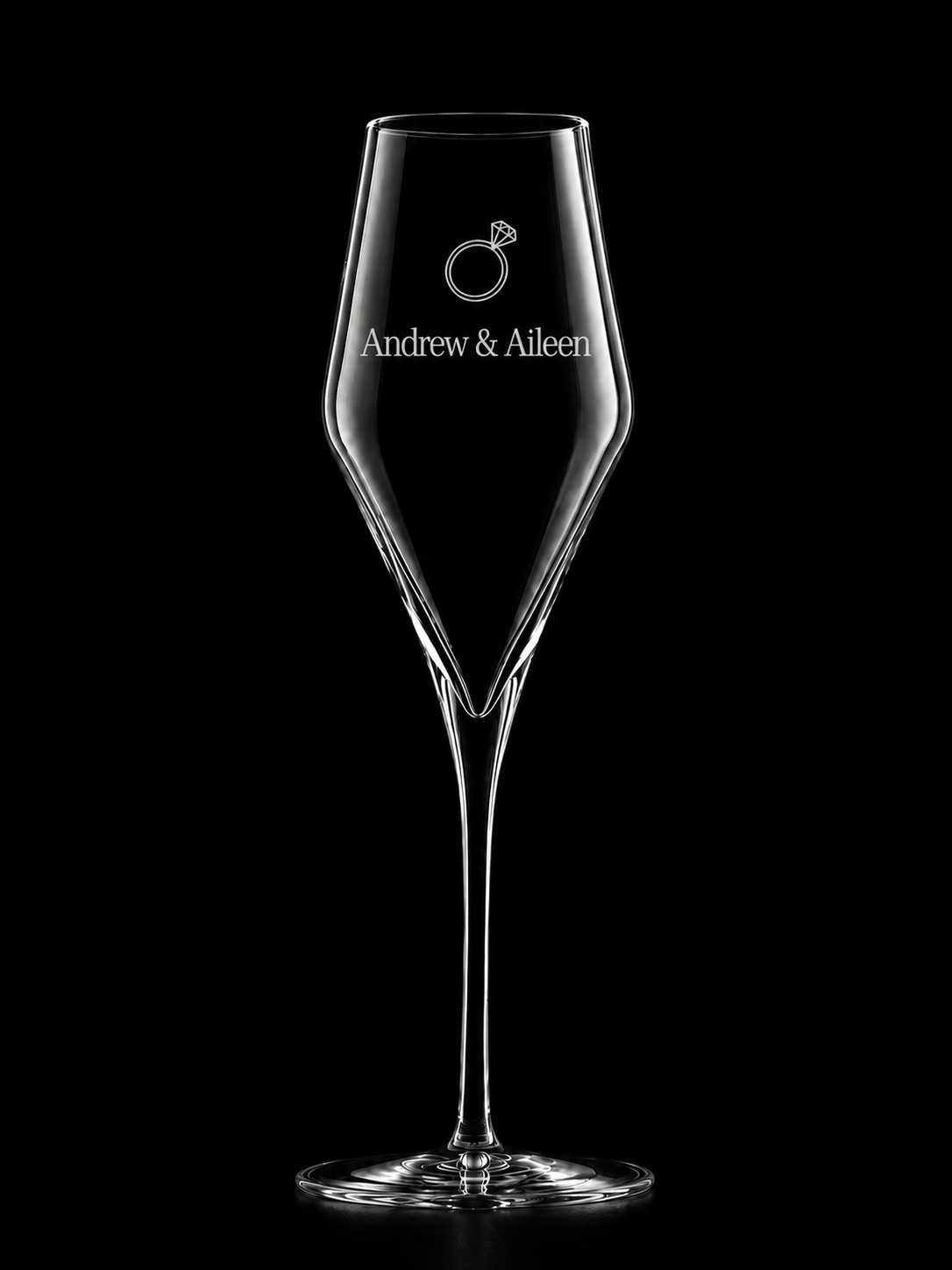 Engraved Engagement Champagne Glasses – Set of 2 Quatrophil
