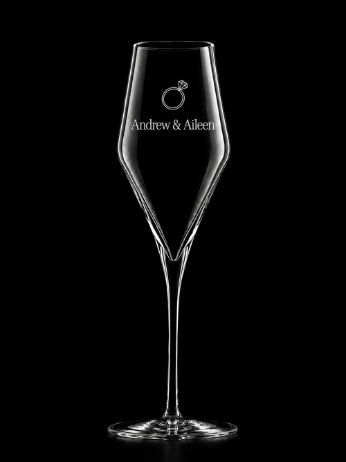 Engraved Engagement Champagne Glasses – Set of 2 Quatrophil