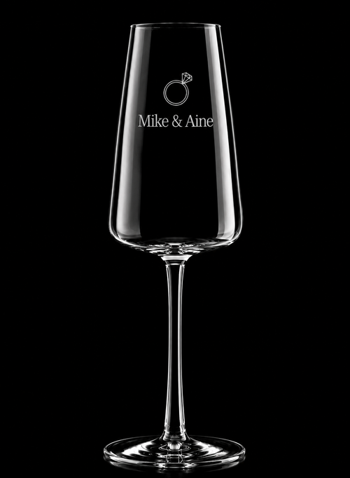 Engraved Engagement Champagne Glasses – Set of 2 Power