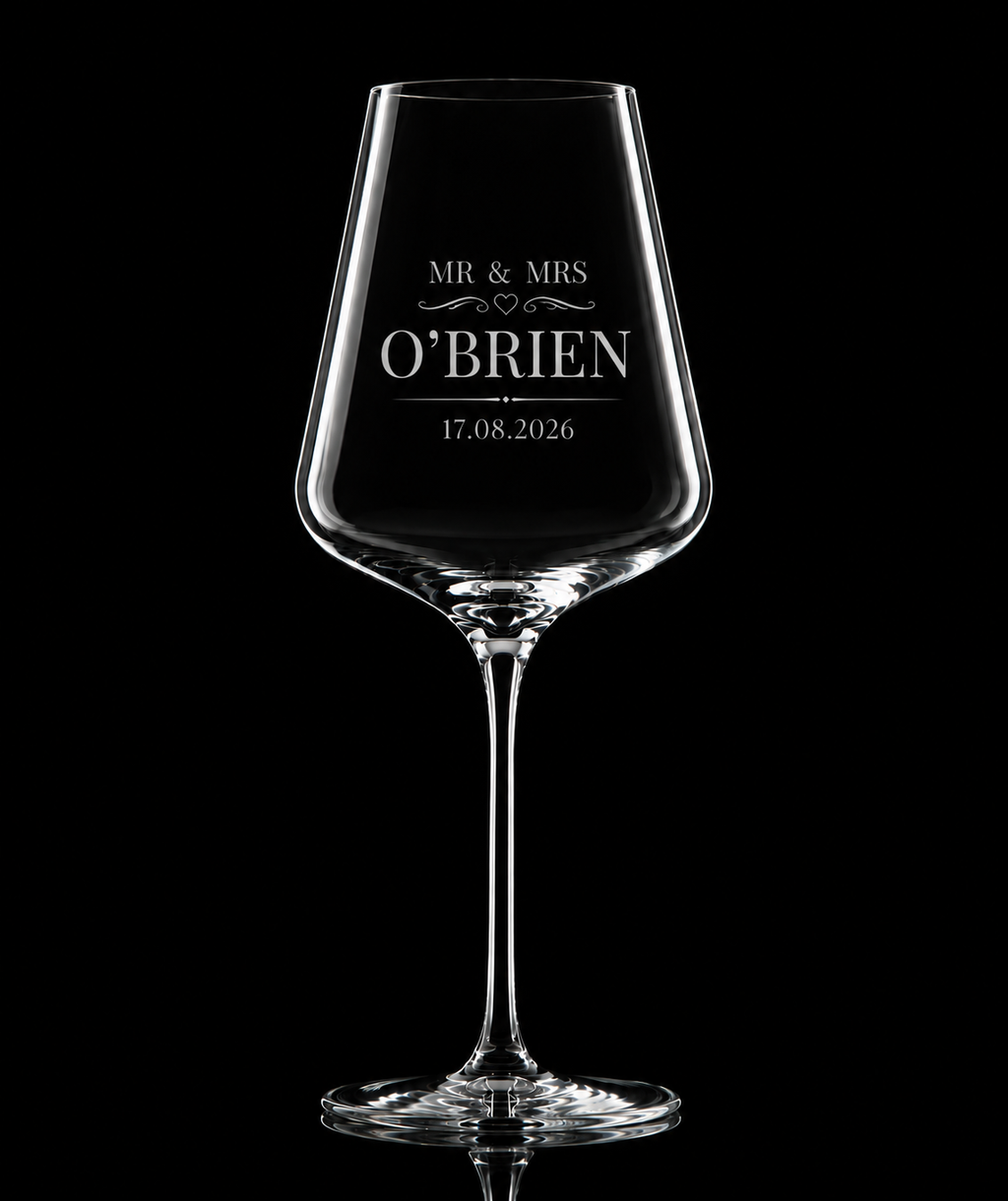 Mr & Mrs [ Surname ] Glasses with Date
