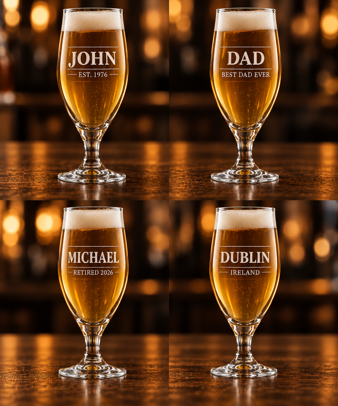 Engraved Beer Glass (Single Glass)