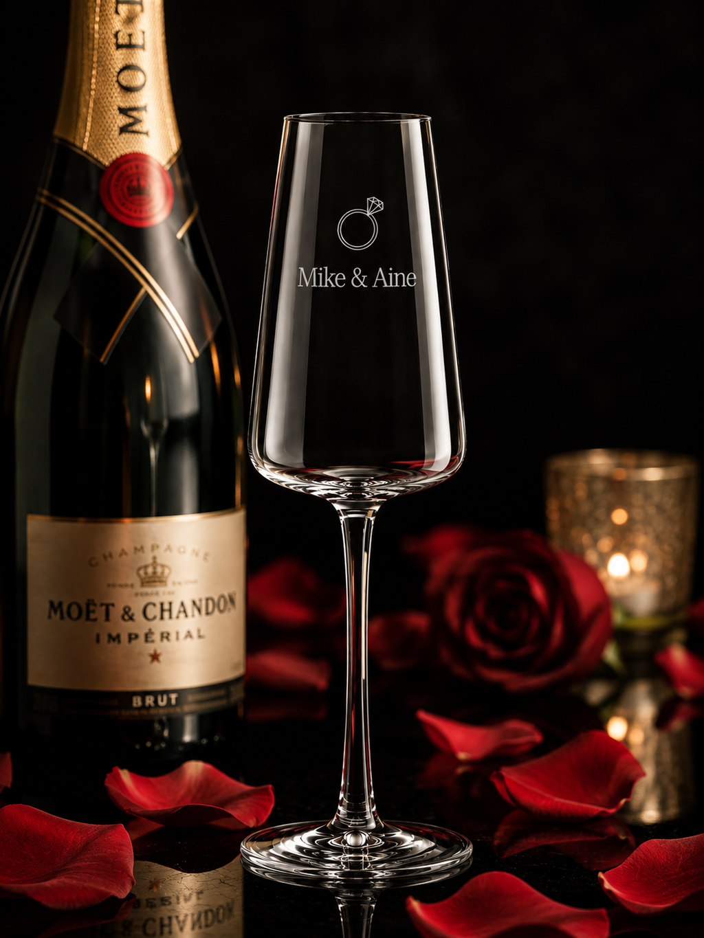 Engraved Engagement Champagne Glasses – Set of 2 Power