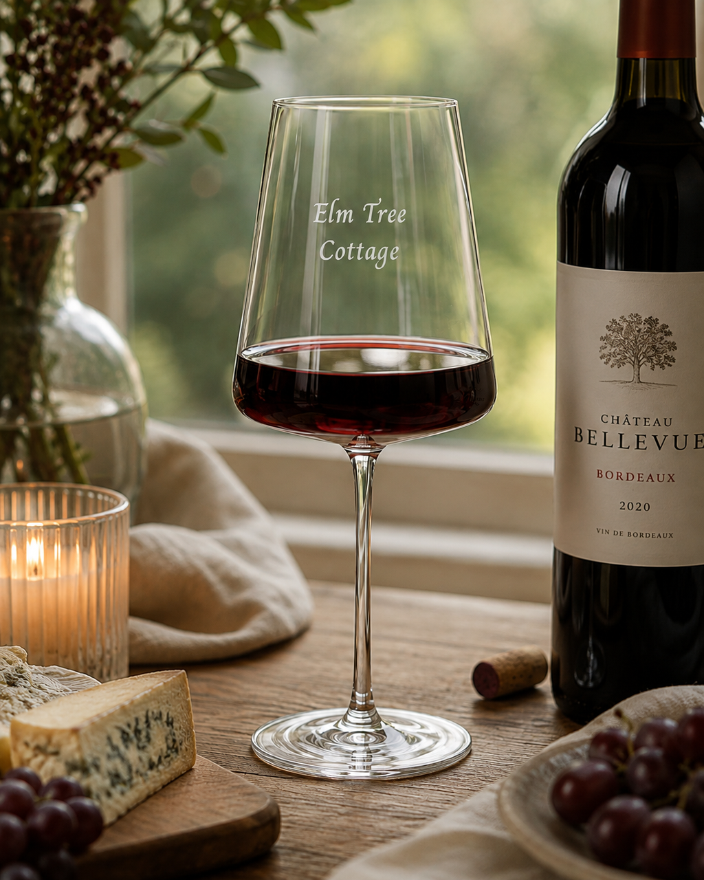 House Warming Gift - Engraved Premium Wine Glasses (Stolzle Power Set of 4)