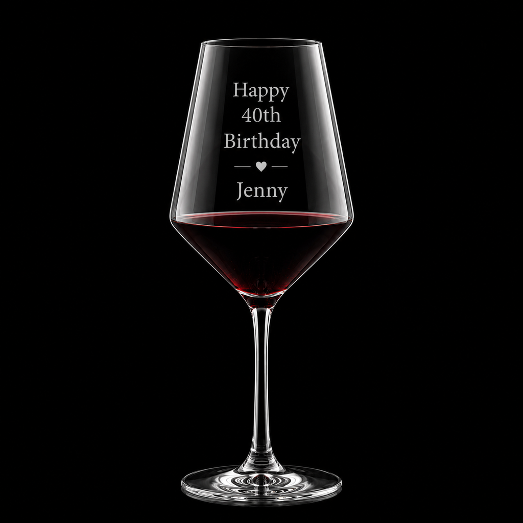 Happy Birthday Glass with Name and Age (Revolution)