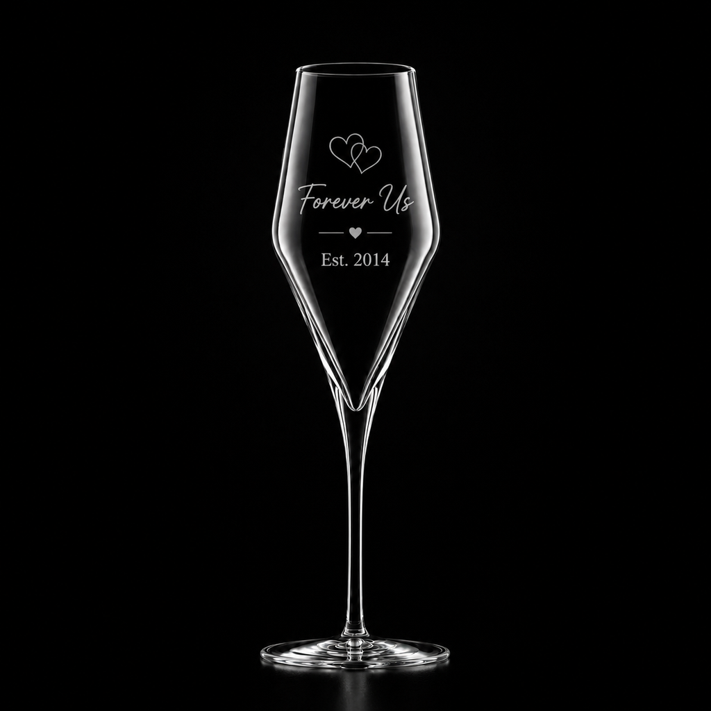 Forever Us Personalised Champagne Glass – Engraved “Est.” Anniversary Gift (Set of 2) (Copy)