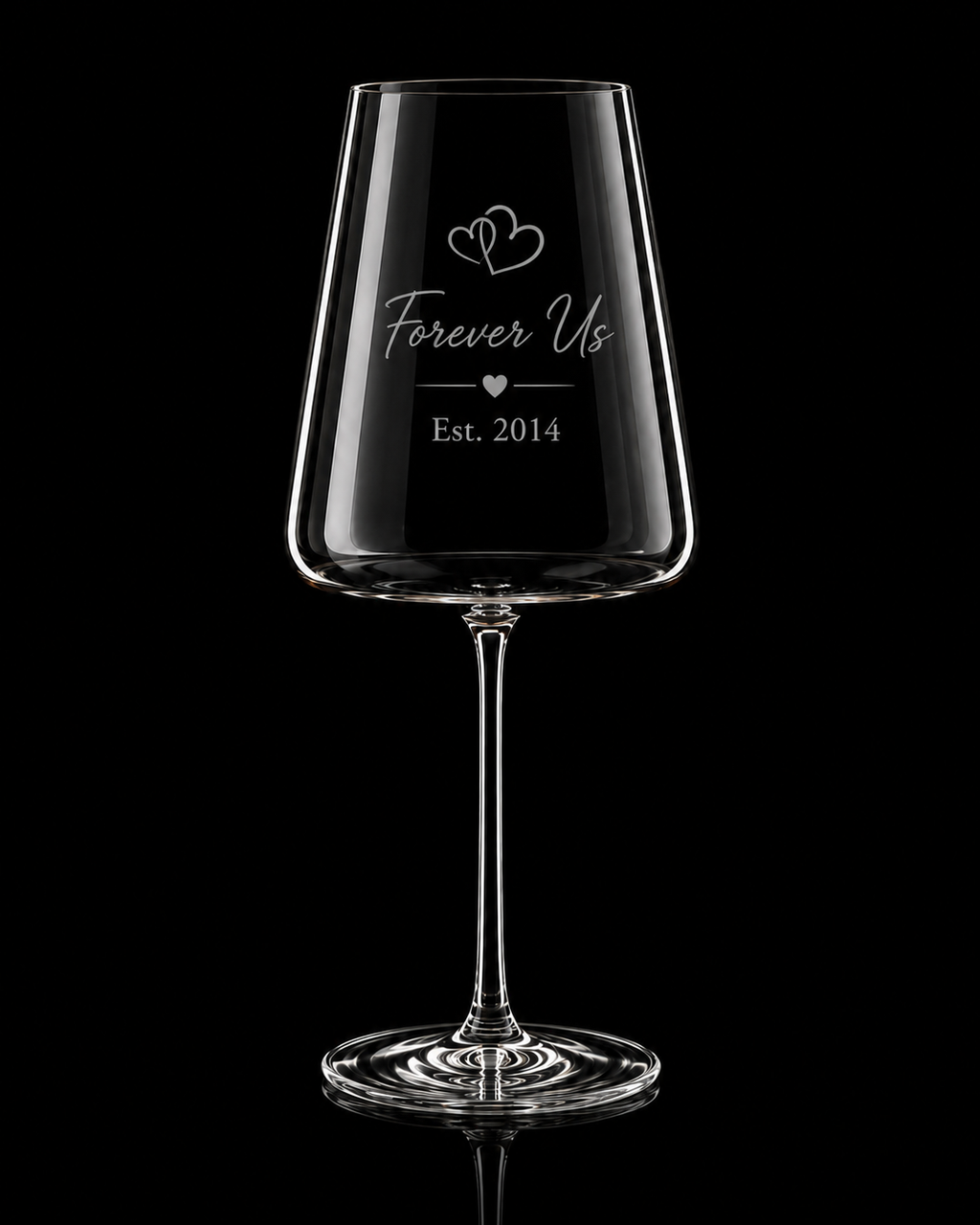 Forever Us Personalised Wine Glass – Engraved “Est.” Anniversary Gift (Set of 2)